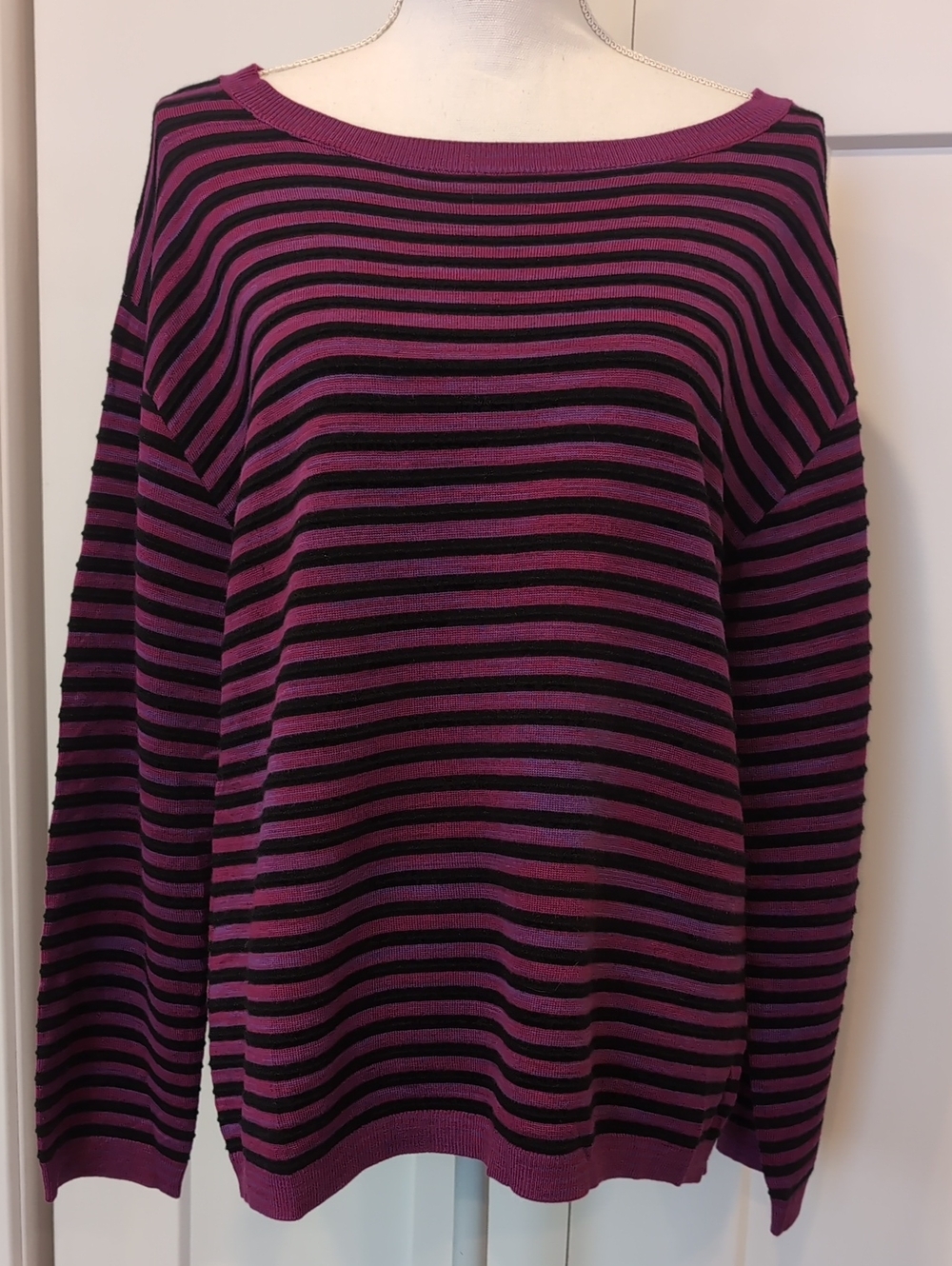 Liverpool Boatneck Crew Sweater M Purple/Black